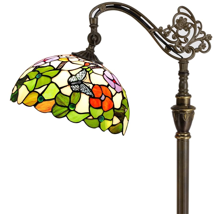 ZJART Tiffany Floor Lamp Stained Glass Lamp 18.88X12X67 Inch